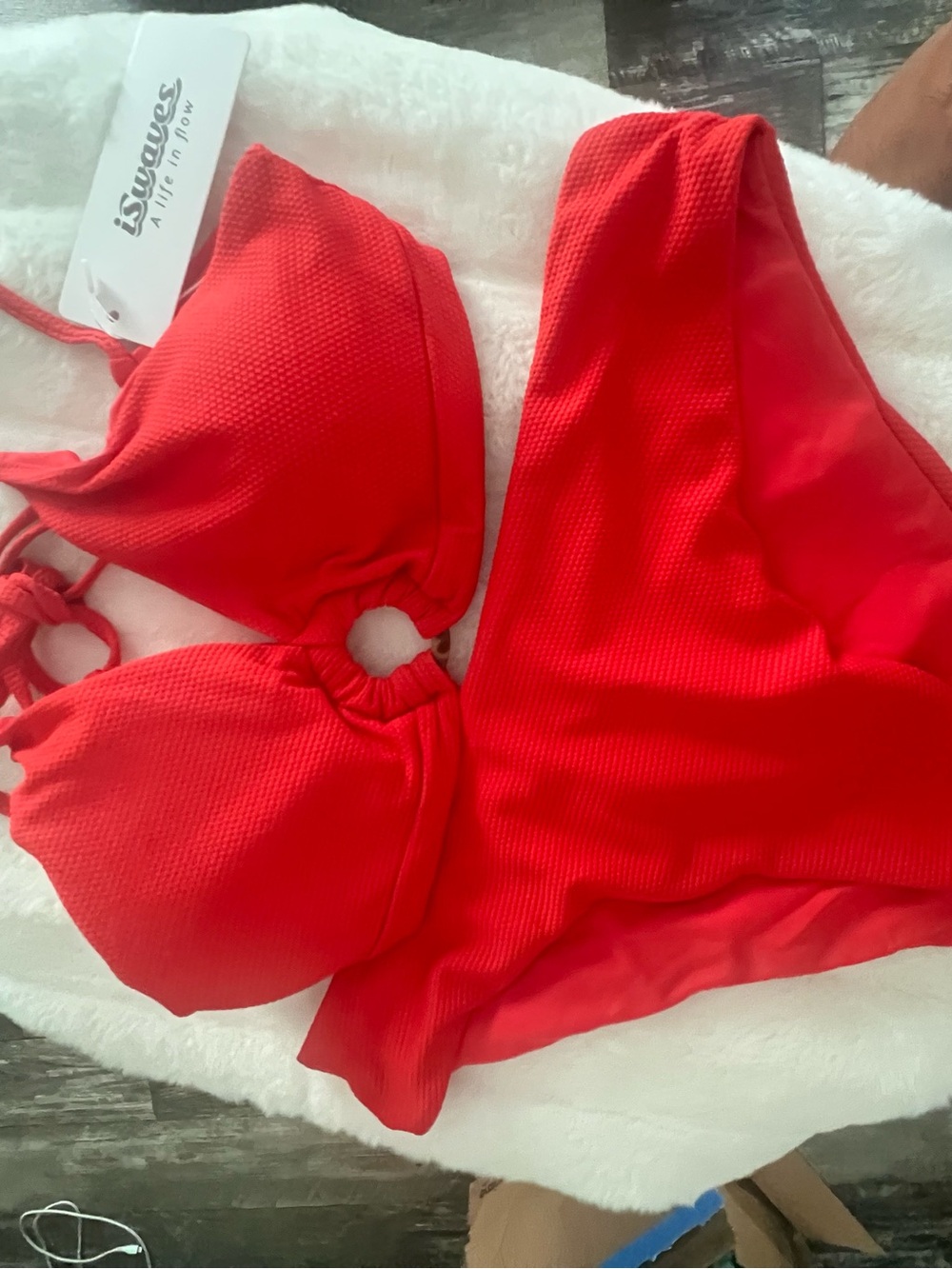 Red Women's Bikini Set - Triangle Top & High-Waist Bottom